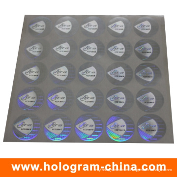 Silver Tamper Evident Serial Number Hologram Sticker